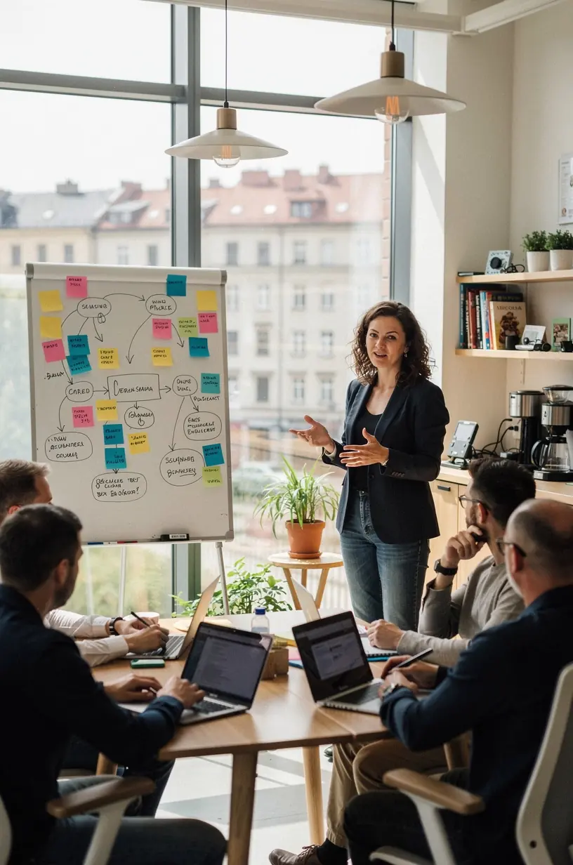 Zbliżenie na dokumenty z wykresami i strategiami, podkreślające praktyczne podejście do wykorzystania możliwości.